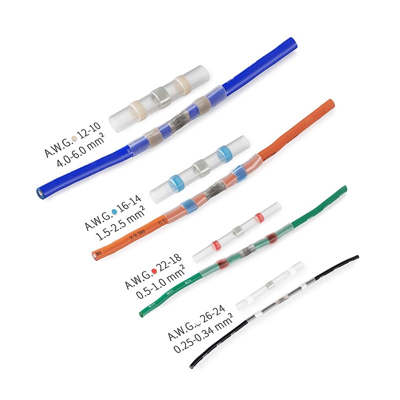电线防水免压焊锡环热缩管快速接线端子对接头中间连接器绝缘套管