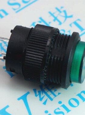 R16-503AD 带锁 绿色 带灯 自锁 按钮开关 圆形16MM 3A/250V