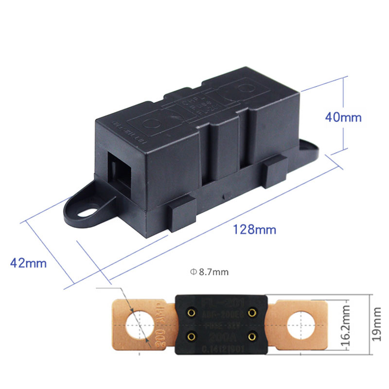 汽房车游艇大功率熔断器改装大号叉栓式保险片丝座盒 60A100A200A
