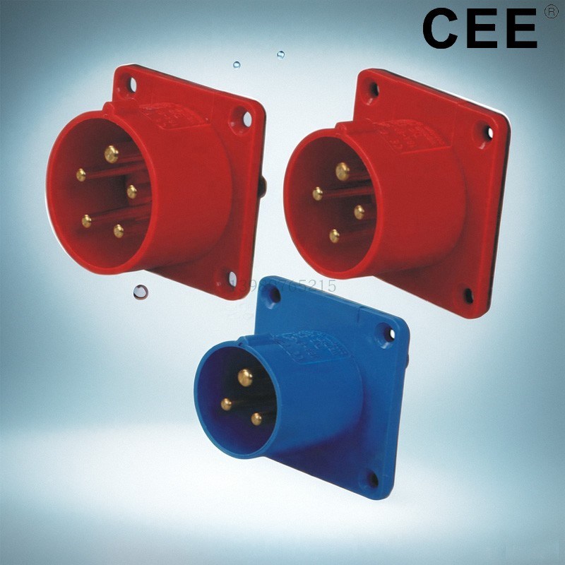 CEE16A/32A/220v380v暗装器具插座反插式插头插座带插针暗装插头