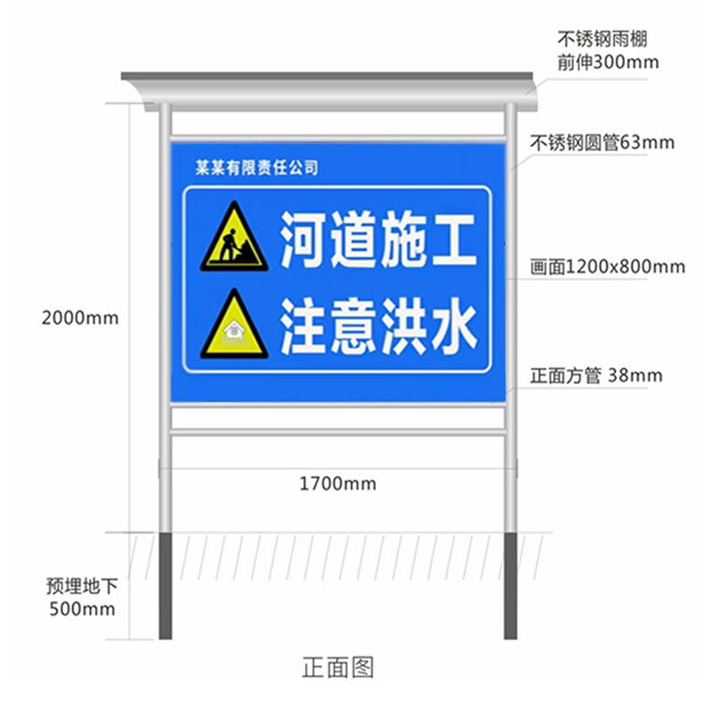 定制户外不锈钢河道牌广告牌展C示牌招聘牌公告栏防洪提示栏