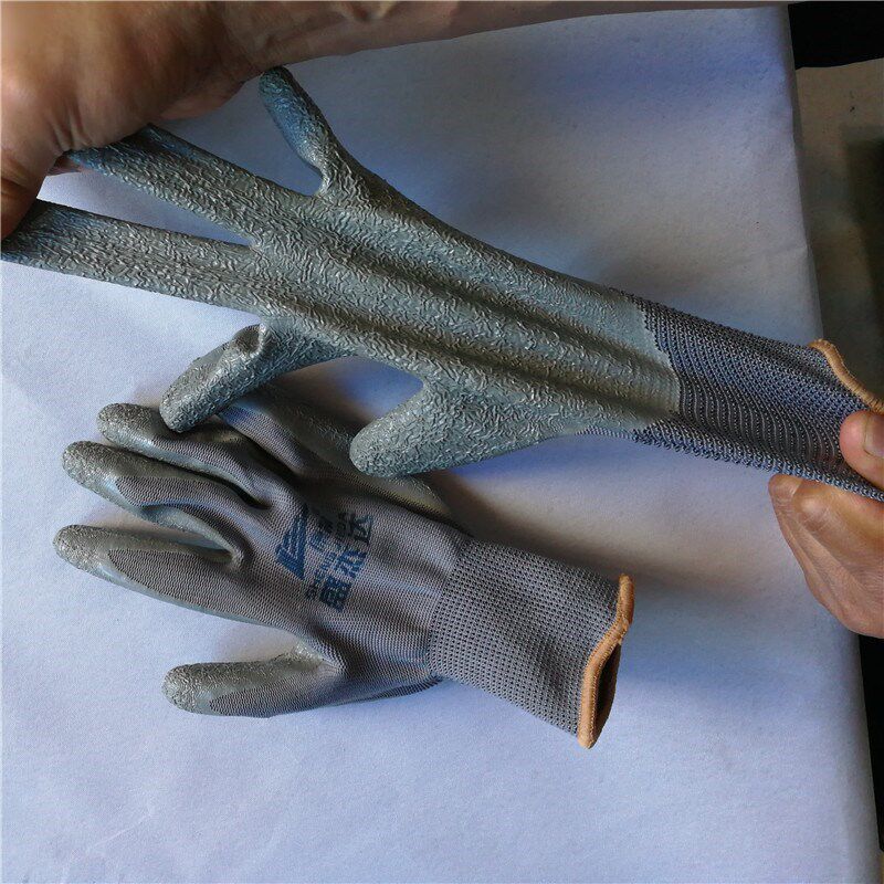 胶皮劳动a手套劳保耐磨工作薄款夏季带胶防水浸胶男工地干活用尼