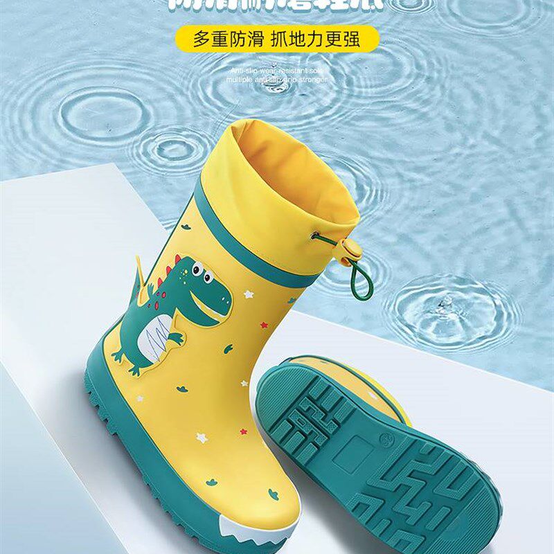 儿童雨鞋男孩2024新款上x学防水防滑秋冬季雨靴子学生女款水鞋