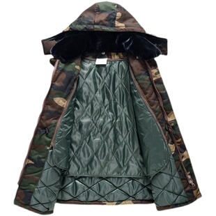 迷彩棉服男冷库防寒o服劳保工作服棉衣棉袄冬季加厚中长款宽松