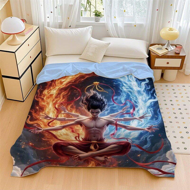 夏季儿童卡通哪吒k全棉夏凉被空调被幼儿园午睡棉花薄被子被芯