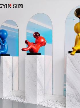 摆件装置大厅雕塑橱窗酒店卡通落地装饰人物抽象R吹泡泡艺术品客