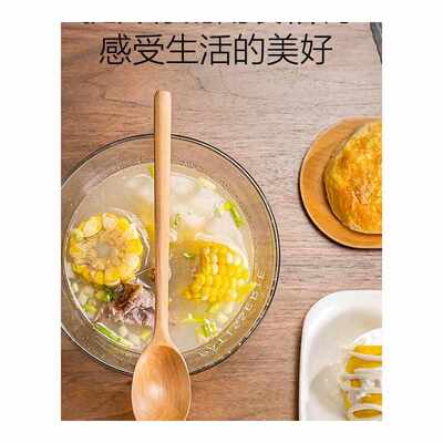 日式木勺汤匙小号家用吃r饭用汤勺蜂蜜木头勺子木质调羹勺餐具长