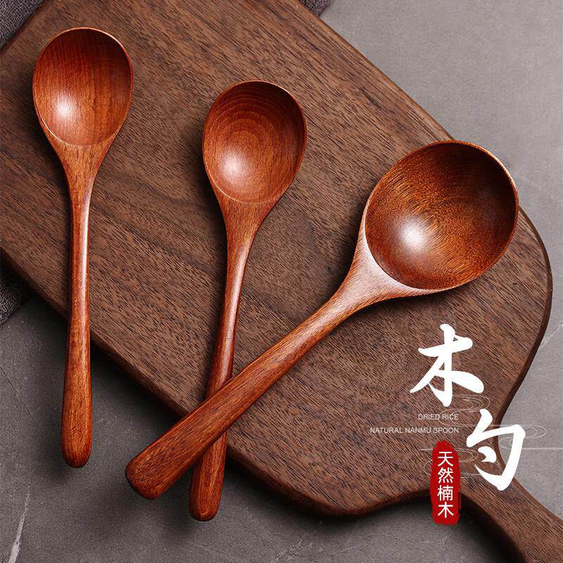 木勺子长柄吃饭用家用大号t木头木质汤勺干饭盛汤吃播嗦粉勺拉面