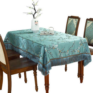中式茶几桌d布布艺长方形客厅家用餐桌布方桌正方形台布桌垫大圆
