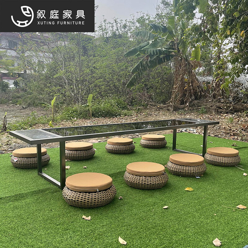 户外庭院藤桌椅组合室内外别墅露台小茶几阳台简约休闲喝茶滕椅子