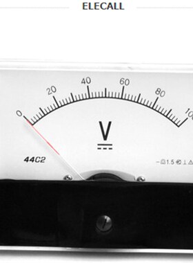 伊莱科44C2指针式直流电压表伏特表44C2-V机械表头1~600V电表