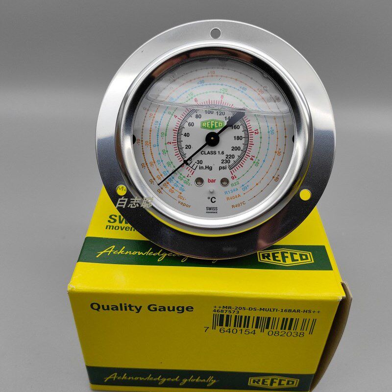 瑞士威科原装进口REFCO R22R 134a冷媒高压R404 低压R410压力油表