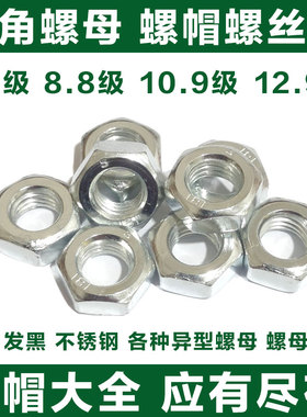 螺丝帽螺母镀锌六角螺帽M3M4M5M6M8M10M12M14M16M18M20螺丝母包邮