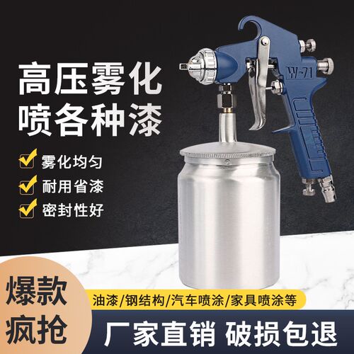 W-71气动油漆喷枪喷涂料水性高雾化喷漆枪F75汽车家具墙面K-3喷枪
