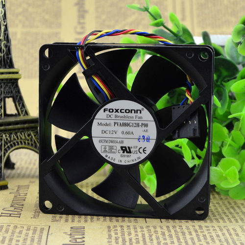 全新FOXCONN 富士康 PVA080G12H-P00 12V 0.60A 8CM 8025 4线风扇