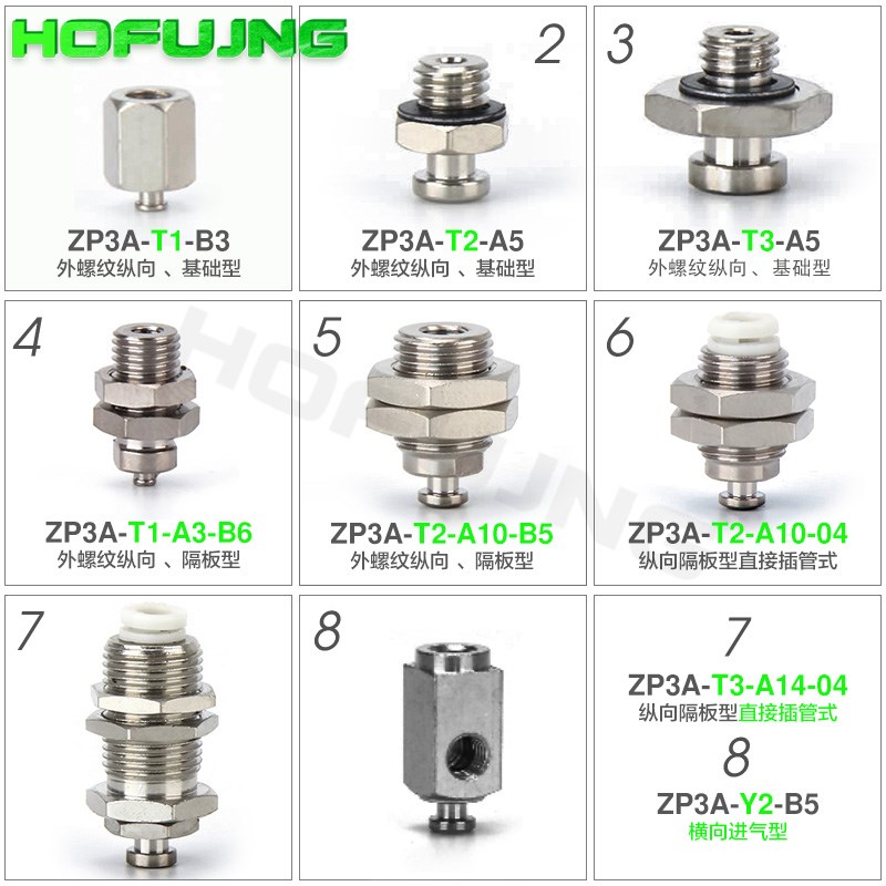 真空吸盘支架金具连接杆ZP3A-T1/T2/T3/Y1/Y2/Y3-A3/A5/B3/B5