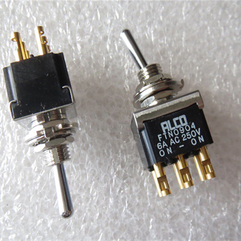 FTN0904日本ALCO摇臂摇杆开关6脚2档锁定摇头电源钮子6AC250V