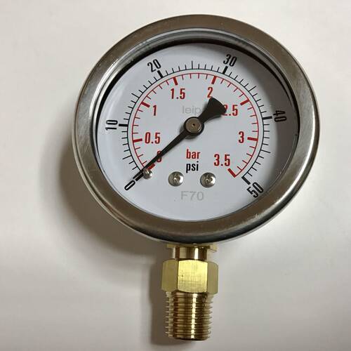 密封型耐震压力表 YN-60 0-3.5bar 50psi 螺纹PT1/4 直径60-68mm