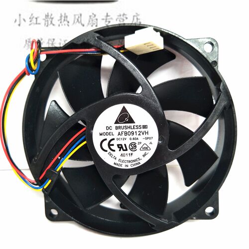 原装台达AFB0912VH 9225圆形 12V 0.60A 四线PWM CPU散热风扇