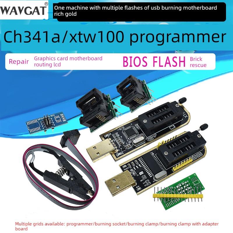 Xtw100 Ch341A程序员USB主板路由Lcd Bios Flash 24 25刻录机