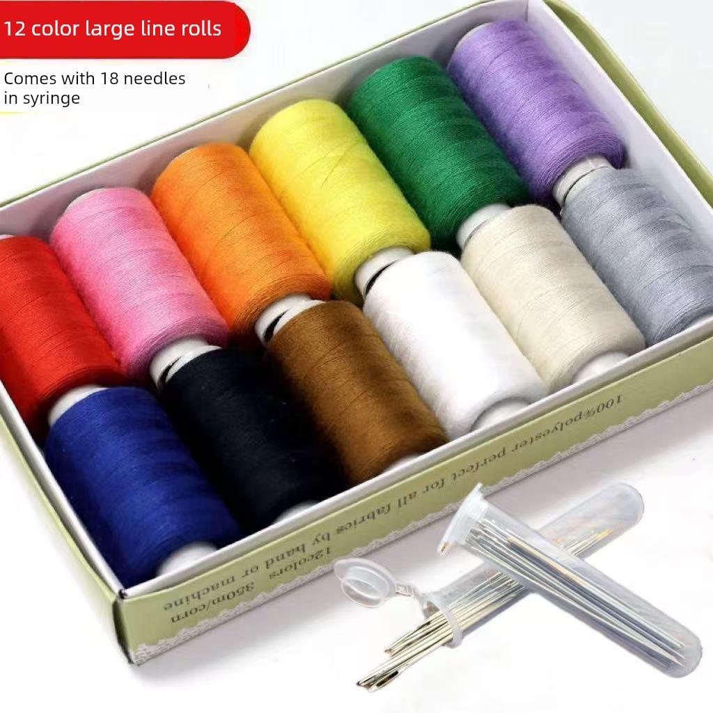 大减价彩色手缝纫线大卷402线套衣服缝纫DIY手工缝纫线价值免费针
