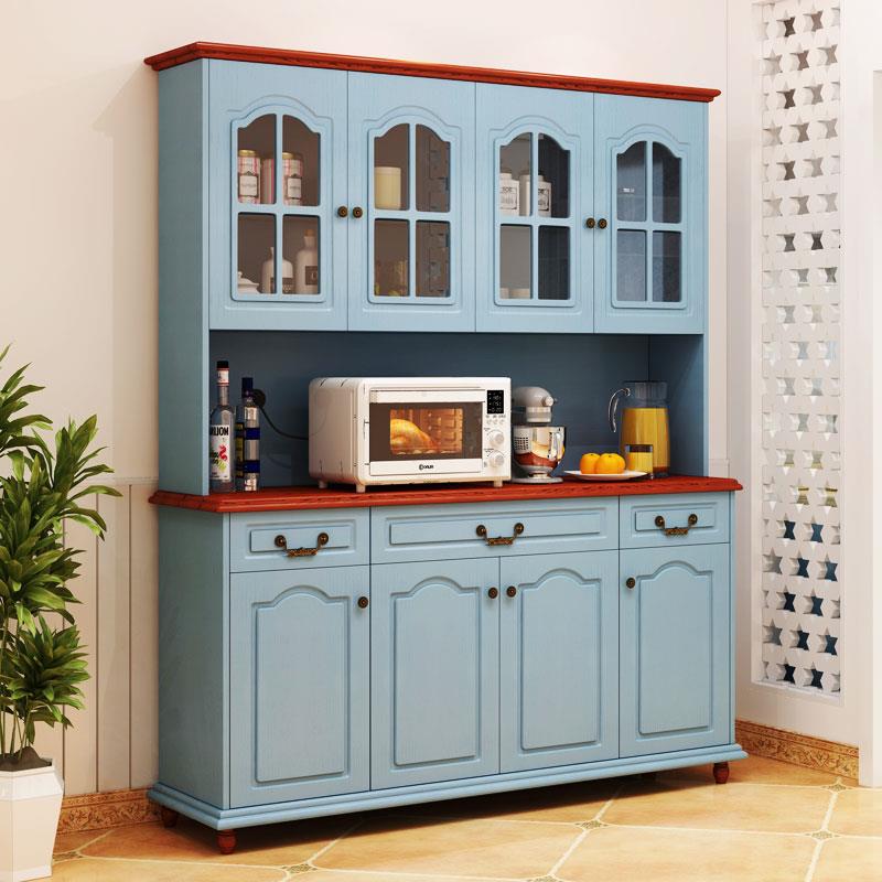 定制轻奢美式餐边柜书柜酒柜茶水柜厨房碗柜地中海客厅一体储物柜
