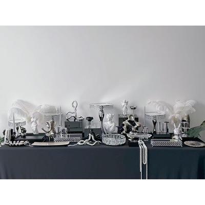 新款银黑色甜品台展示架摆台摆件茶歇开 业摆台蛋糕架摆台摆件