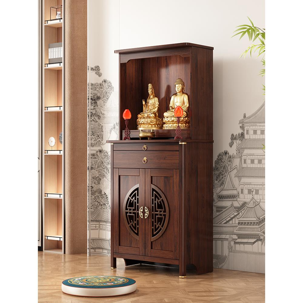 新中式实木佛龛柜供桌神台一体家用财神爷佛柜置物架供奉台神台柜