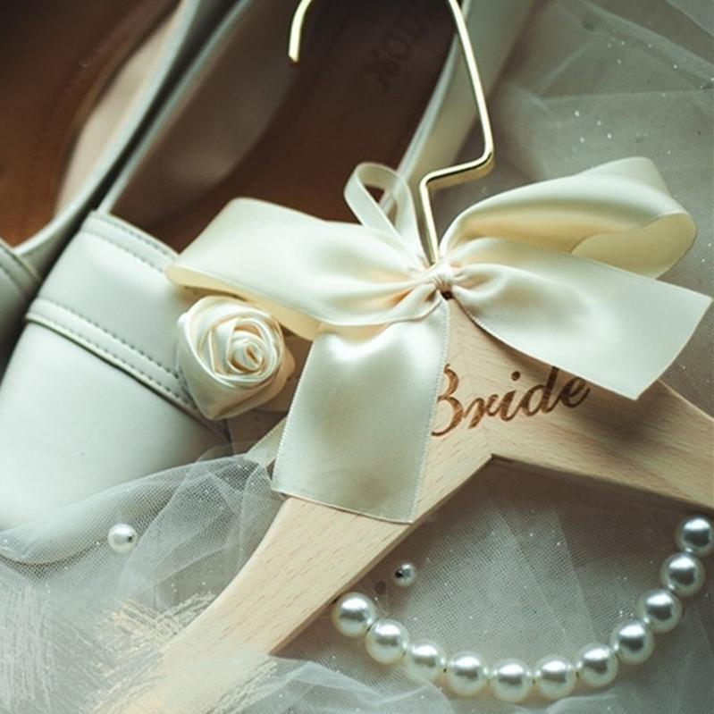 婚礼专用婚纱礼服西式韩版珍珠衣架刻名字婚期伴手礼结婚礼品