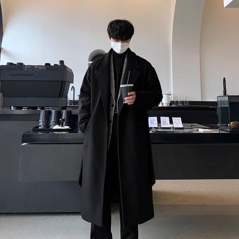 秋冬新款毛呢大衣男中长款韩版冬季加厚男士风衣非羊绒呢子外套