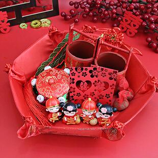 结婚婚房安置安床套餐子孙桶早生贵子公仔安床盒新款婚庆摆设用品