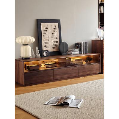 2025新款北美黑胡桃木全实木电视柜客厅家用北欧轻奢高级感落地柜