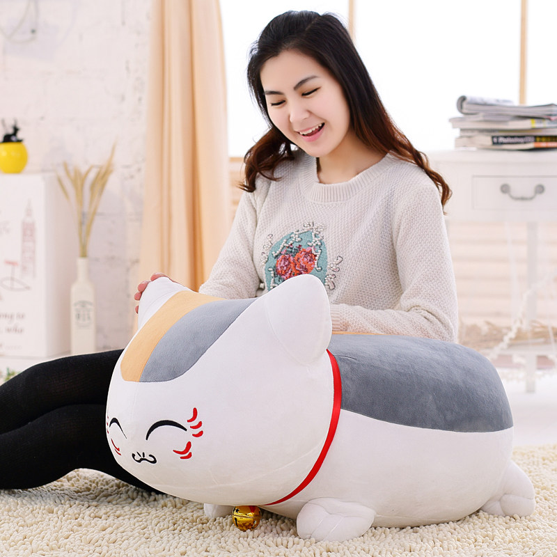 娘口三三夏目友人帐猫咪r老师公仔毛绒玩具可爱娃娃玩偶睡觉抱枕