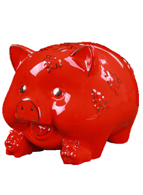 招财猪存钱罐摆件开业q大小号陶瓷储蓄罐店铺家居儿童礼品礼物客