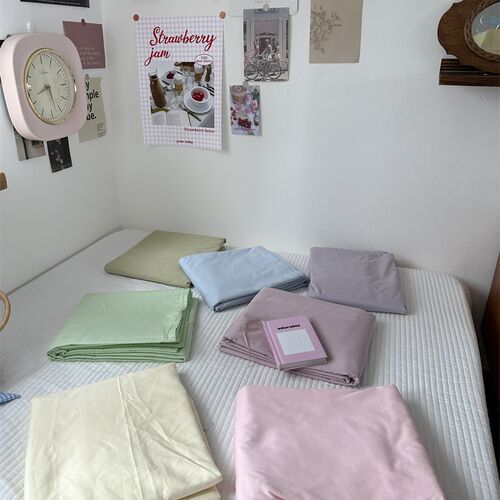 梨梦 单品d牀单 糖果色40支单件牀单100全棉双人宿舍单人学生