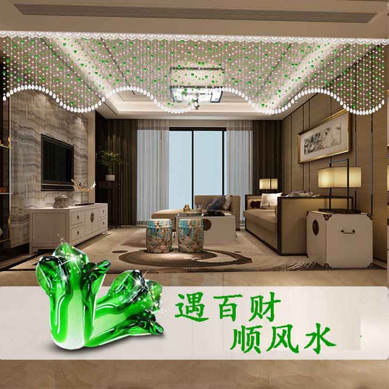珠帘水晶珠帘挂帘子窗帘成品风水厕所卧室门帘子隔断四季百财