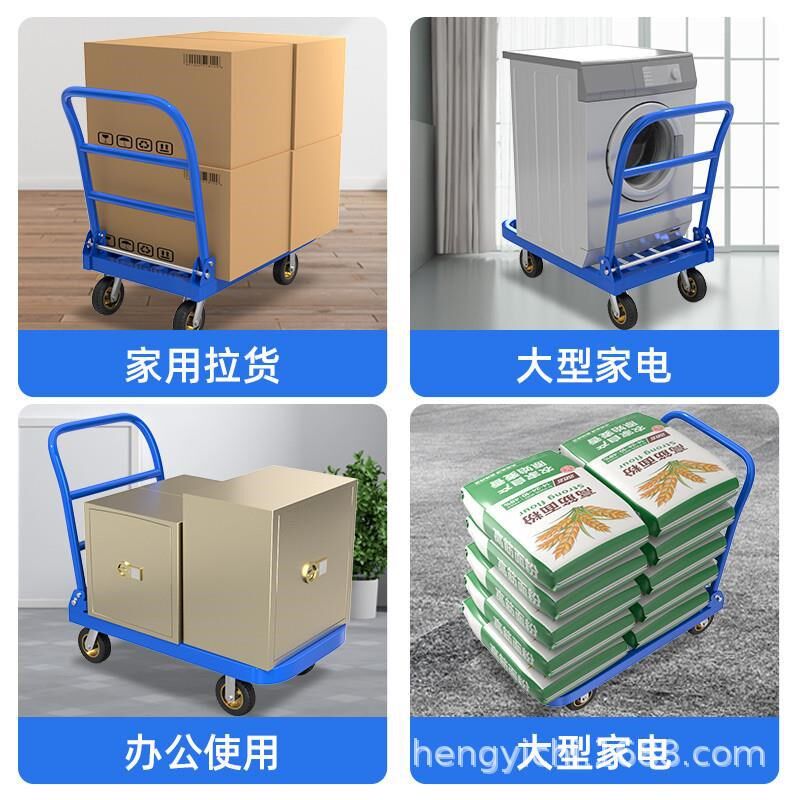 方管车小b推车拉货手推车静音平板车搬运车折叠拖车拉车仓库推货