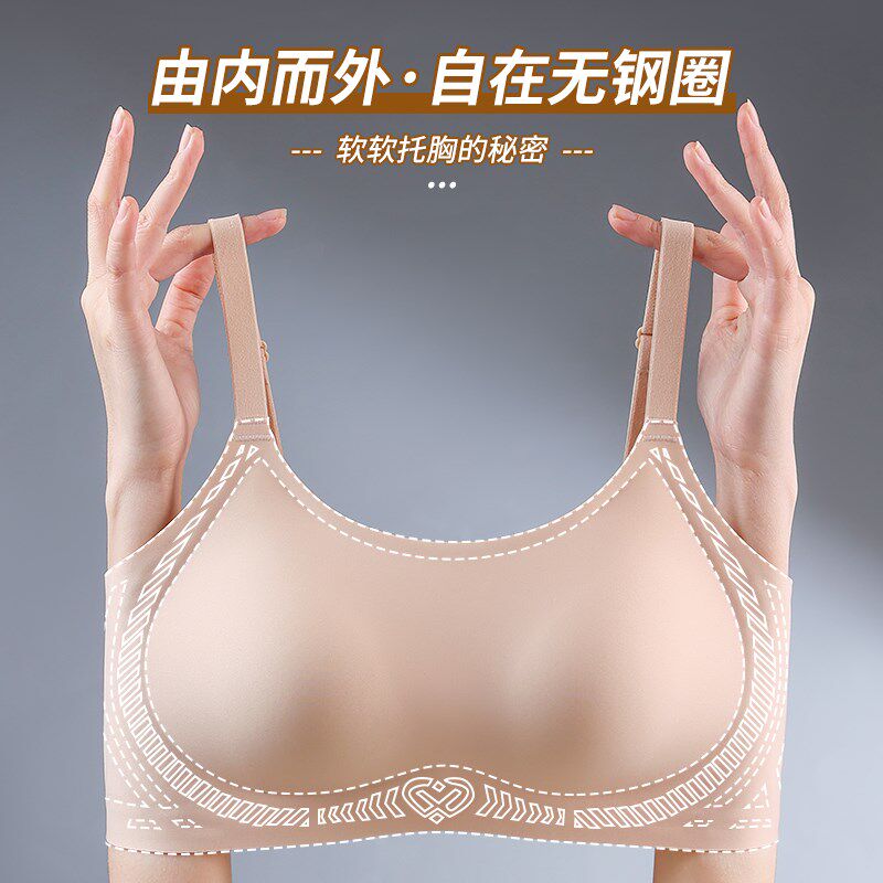 运动内衣女防震防下垂夏季薄款抹胸E防走光内搭一片式裹胸文胸罩