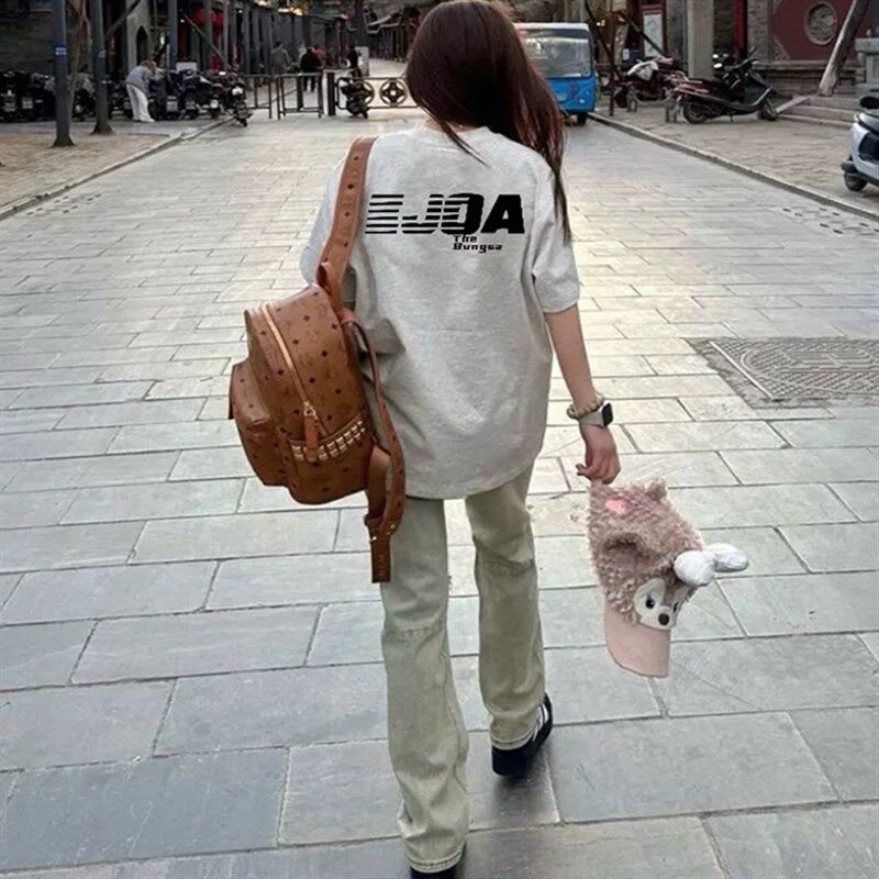 美式高街潮牌复古重磅情侣短袖T恤女韩版宽松小众设计感上衣百搭