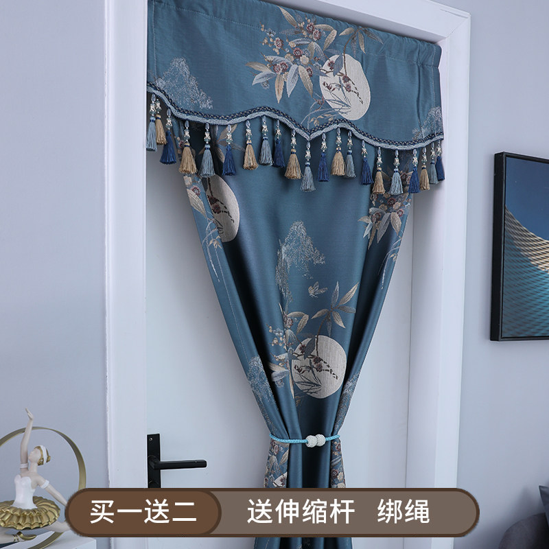 新中式布艺门帘家用高档r厨房卧室空调隔断帘试衣间橱柜衣柜遮挡