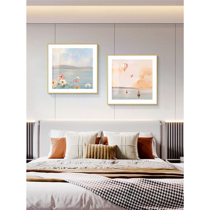 卧室装饰画2024新款主卧室床头挂画温馨主人房壁画现代Z简约卧室