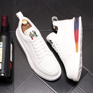内增高鞋 潮牌气垫底松糕鞋 2021夏季 透气板鞋 男 子男百搭休闲小白鞋