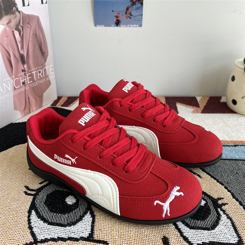 红色鞋子男鞋夏季透气滑板鞋男款w潮 百搭新款情侣休闲 运动