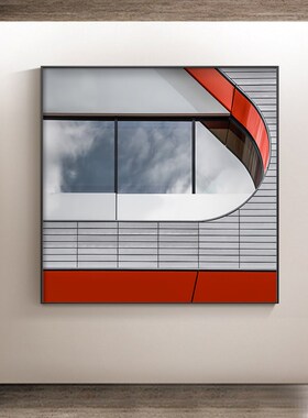 蒙德里安客厅装饰画红蓝t黄色块高级感挂画现代个性样板房餐厅壁