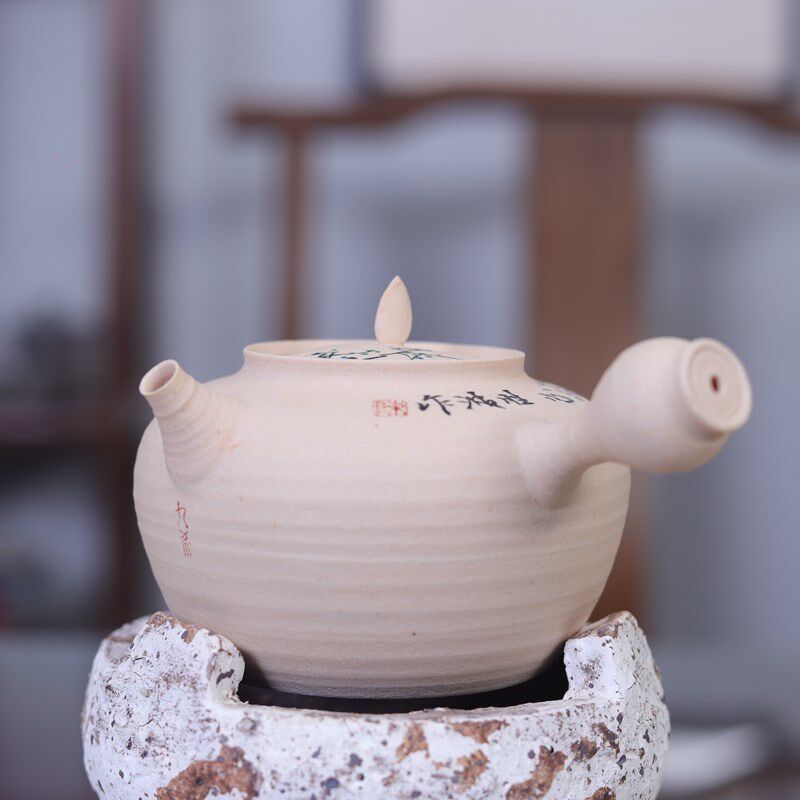 陈胜波人物画粗陶砂铫壶煮茶壶老叟E文人画水壶侧把急需壶文创茶