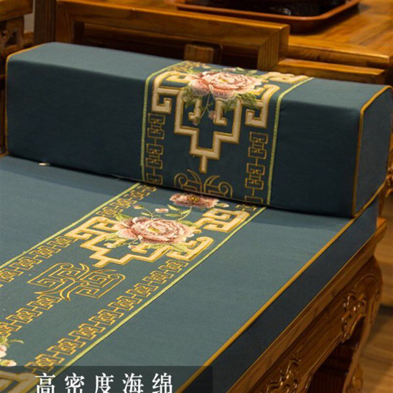 新中式红木沙发坐垫现代实木椅子垫套罩罗汉N床座垫防滑海绵垫定