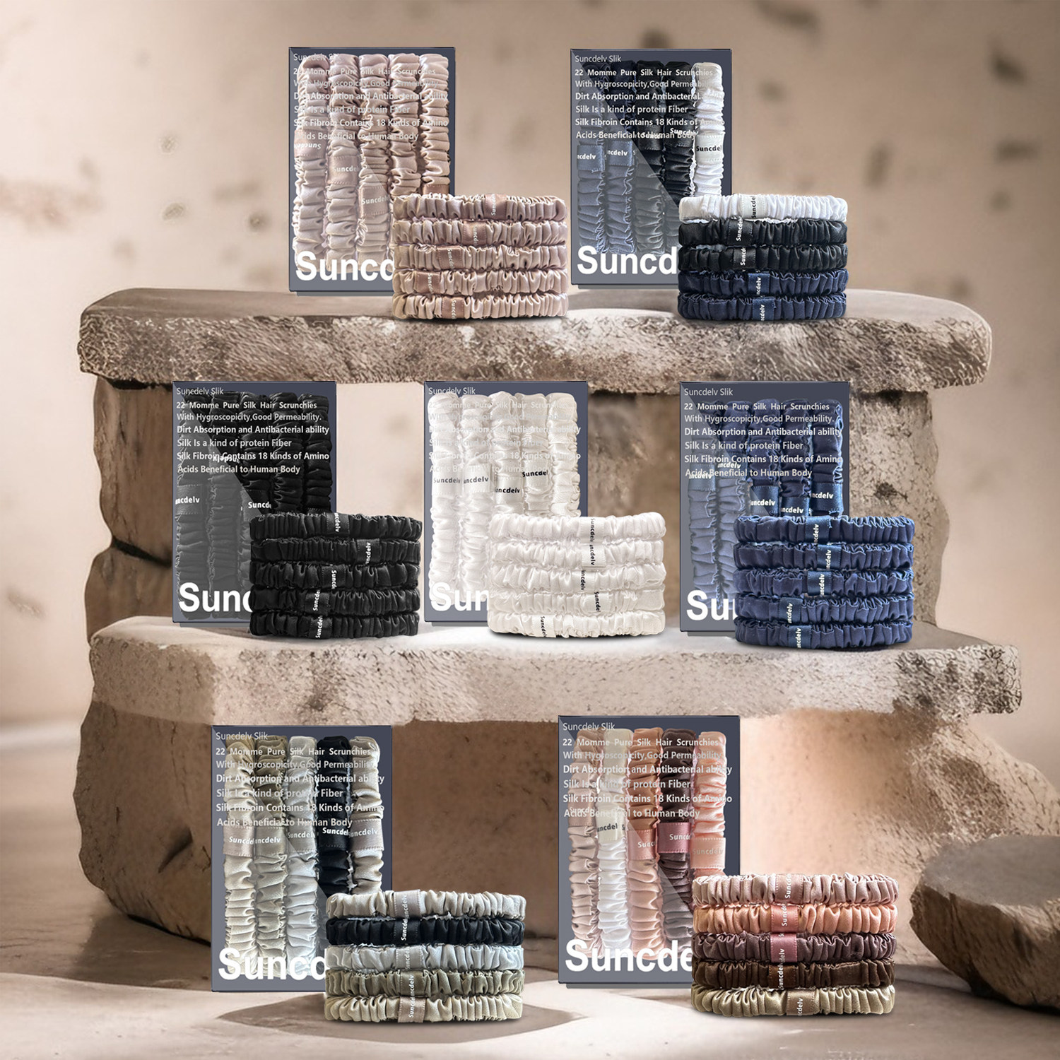 SUNCDELV真丝22姆咪成人发绳 简约大肠真丝发圈 发饰5条装 唛头版,饰品/流行首饰/时尚饰品新,发饰,淘宝优惠券,粉丝福利购,淘宝优惠卷