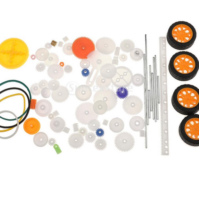 78pcs齿轮包变速箱塑料齿轮车轴车轮包机器人玩具模型71种齿轮包
