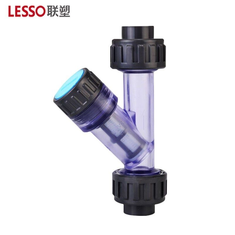 透明Y型过滤器UPVCY型过滤器计量泵过滤器DN15 DN20 DN25 DN50 63