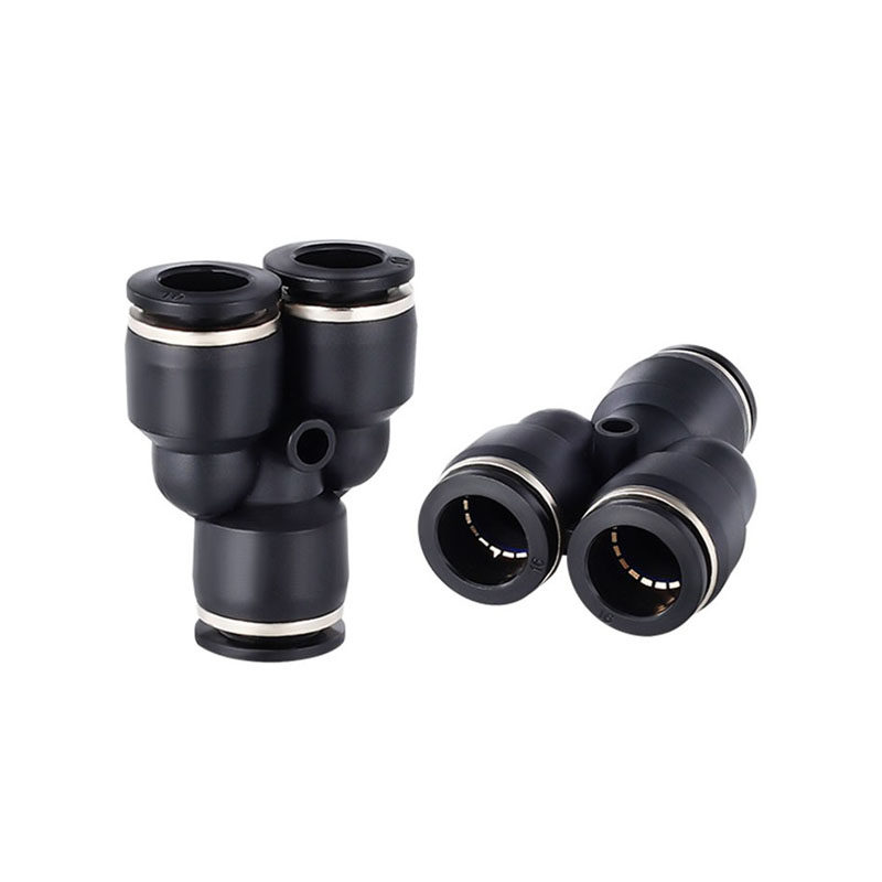 气动快插PY6气管快速接头 Y型塑料三插三通PY4/6/8/10/12/14/16MM